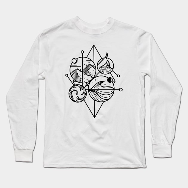 Elements Direction Long Sleeve T-Shirt by P7 illustrations 